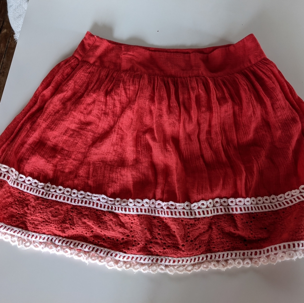 Beautiful red skirt with amazing detail